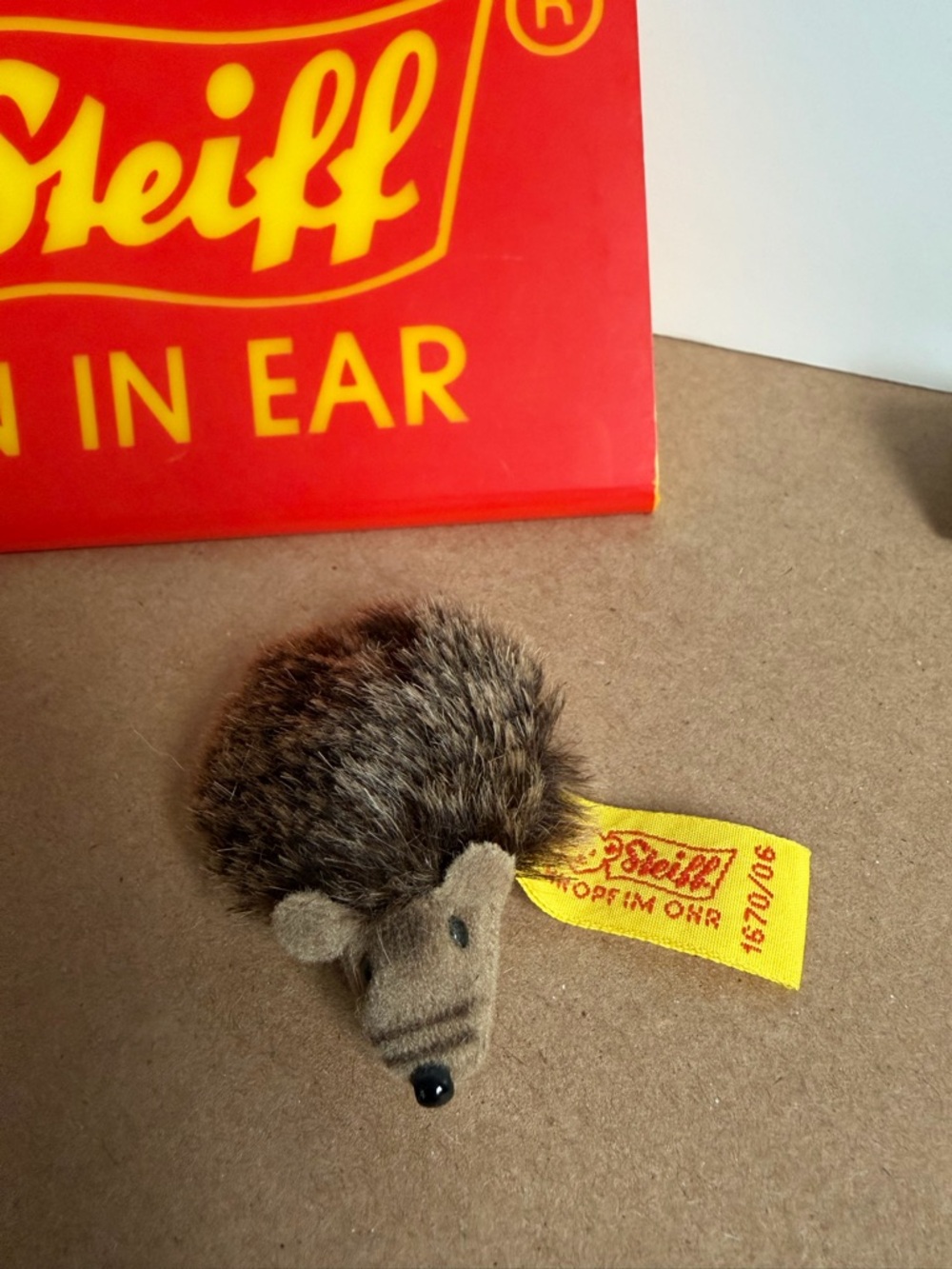 Steiff Brown Hedgehog  “Snucki”with Yellow Tag 1670/06